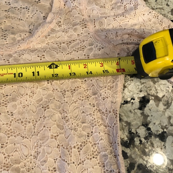 Express Blush Pink Lace Top S - Picture 6 of 7